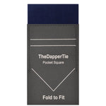 Load image into Gallery viewer, TheDapperTie - Men&#39;s Solid Color Satin Flat Pre Folded Pocket Square on Card Prefolded Pocket Squares TheDapperTie Navy Regular 
