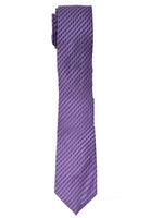Load image into Gallery viewer, Men&#39;s Silk Woven Wedding Neck Tie Collection Neck Tie TheDapperTie Purple Textured Stripes Regular 

