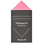 Load image into Gallery viewer, TheDapperTie - Men&#39;s Solid Color Satin Triangle Pre Folded Pocket Square on Card Prefolded Pocket Squares TheDapperTie Hot Pink Regular 
