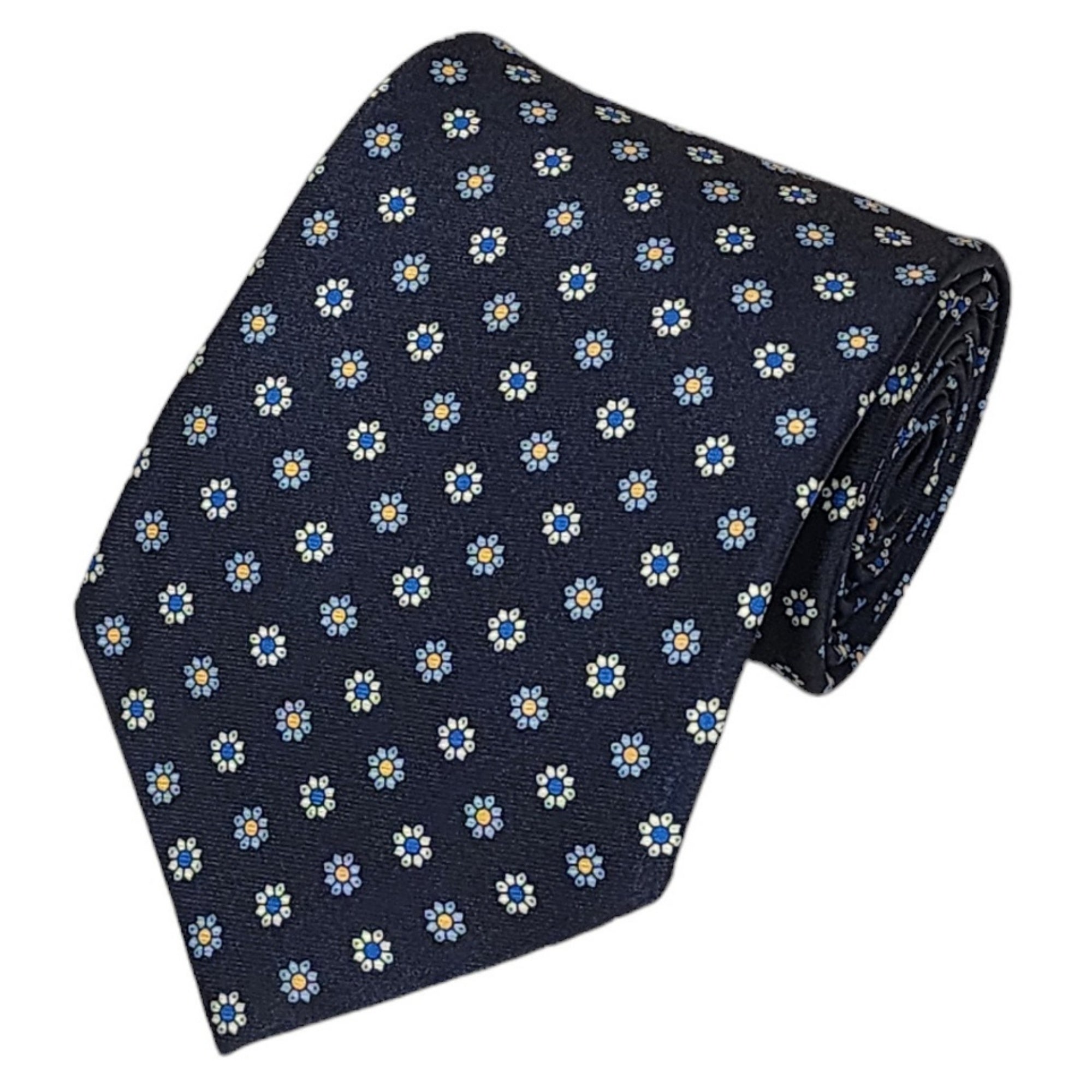 TheDapperTie Men's Geometric Printed Design 100% Micro Fiber 3.25" W x 58" L Necktie Neck Tie TheDapperTie Sky Blue, Royal Blue, Navy