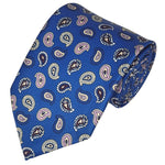 Load image into Gallery viewer, TheDapperTie Men&#39;s Paisley Printed Design 100% Micro Fiber 3.25&quot; W x 58&quot; L Necktie Neck Tie TheDapperTie Burgundy, Royal Blue And Pink
