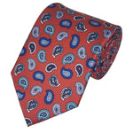 Load image into Gallery viewer, TheDapperTie Men&#39;s Paisley Printed Design 100% Micro Fiber 3.25&quot; W x 58&quot; L Necktie Neck Tie TheDapperTie Red, Royal Blue And Pink
