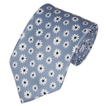 Load image into Gallery viewer, TheDapperTie Men&#39;s Floral Printed Design 100% Micro Fiber 3.25&quot; W x 58&quot; L Necktie Neck Tie TheDapperTie Blue And White
