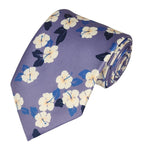 Load image into Gallery viewer, TheDapperTie Men&#39;s Floral Printed Design 100% Micro Fiber 3.25&quot; W x 58&quot; L Necktie Neck Tie TheDapperTie Lavender, Black And White
