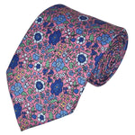 Load image into Gallery viewer, TheDapperTie Men&#39;s Floral Printed Design 100% Micro Fiber 3.25&quot; W x 58&quot; L Necktie Neck Tie TheDapperTie Pink, Blue And Yellow
