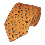 Load image into Gallery viewer, TheDapperTie Men&#39;s Animal Printed Design 100% Micro Fiber 3.25&quot; W x 58&quot; L Necktie Neck Tie TheDapperTie Orange
