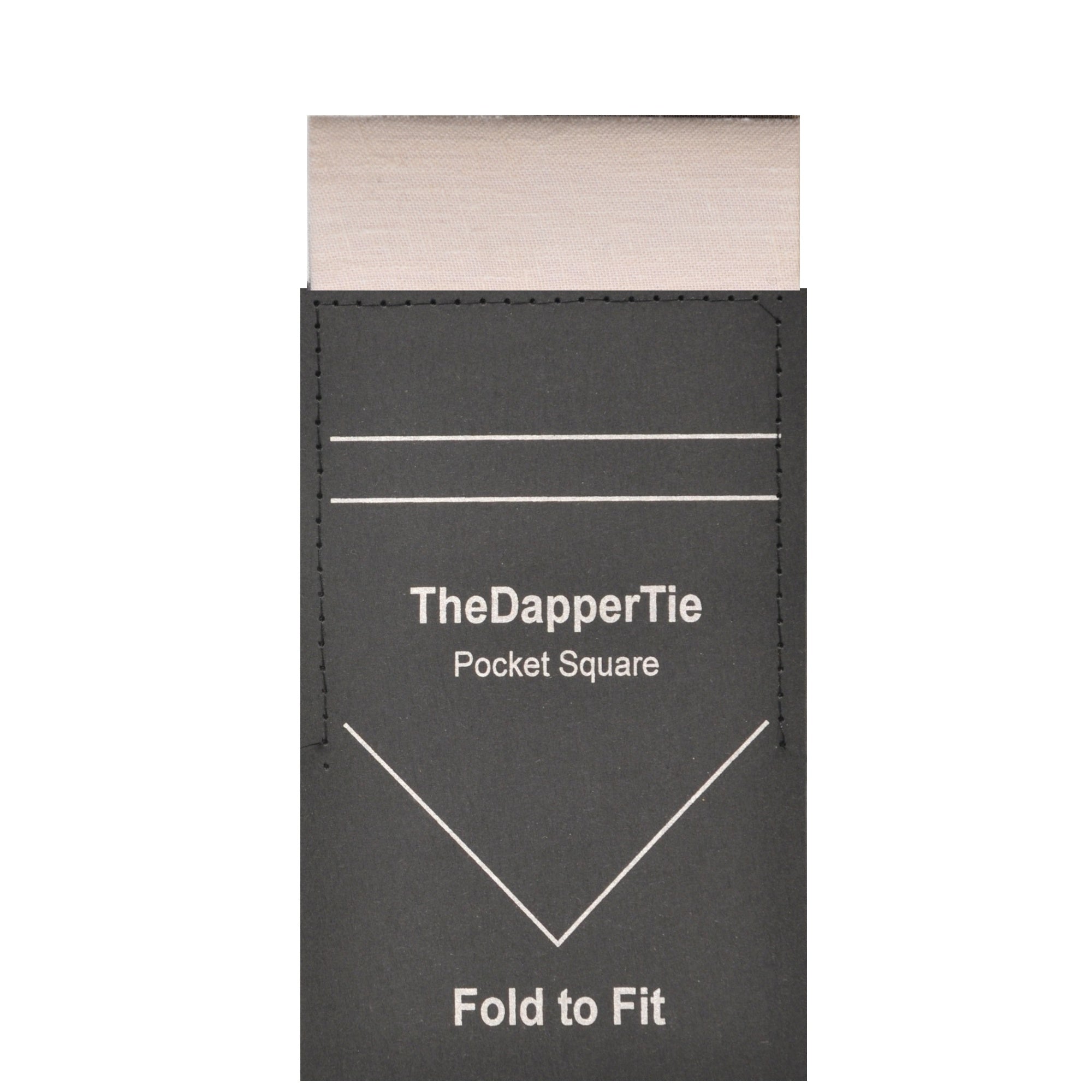 Men's Linen Flat Pre Folded Pocket Square Prefolded Pocket Squares TheDapperTie Ivory Regular 