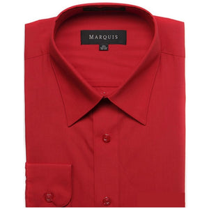 Marquis Men's Long Sleeve Slim Fit Dress Shirt Slim Fit Dress Shirt Marquis Red 14.5 Neck 32/33 Sleeve 