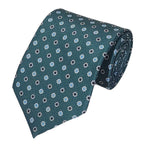 Load image into Gallery viewer, TheDapperTie Men&#39;s Geometric Printed Design 100% Micro Fiber 3.25&quot; W x 58&quot; L Necktie Neck Tie TheDapperTie Forest Green, Sky Blue, Burgundy
