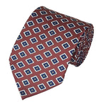 Load image into Gallery viewer, TheDapperTie Men&#39;s Geometric Printed Design 100% Micro Fiber 3.25&quot; W x 58&quot; L Necktie Neck Tie TheDapperTie Navy, Gray, Burgundy
