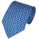 Load image into Gallery viewer, TheDapperTie Men&#39;s Geometric Printed Design 100% Micro Fiber 3.25&quot; W x 58&quot; L Necktie Neck Tie TheDapperTie Navy Blue, Royal Blue
