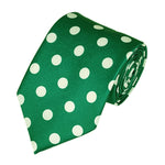 Load image into Gallery viewer, TheDapperTie Men&#39;s Polka Dots 100% Micro Fiber 3.25&quot; W x 58&quot; L Necktie Neck Tie TheDapperTie Green And White
