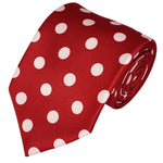 Load image into Gallery viewer, TheDapperTie Men&#39;s Polka Dots 100% Micro Fiber 3.25&quot; W x 58&quot; L Necktie Neck Tie TheDapperTie Red And White
