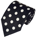 Load image into Gallery viewer, TheDapperTie Men&#39;s Polka Dots 100% Micro Fiber 3.25&quot; W x 58&quot; L Necktie Neck Tie TheDapperTie Black And White
