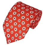Load image into Gallery viewer, TheDapperTie Men&#39;s Floral Printed Design 100% Micro Fiber 3.25&quot; W x 58&quot; L Necktie Neck Tie TheDapperTie Red And White
