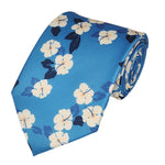 Load image into Gallery viewer, TheDapperTie Men&#39;s Floral Printed Design 100% Micro Fiber 3.25&quot; W x 58&quot; L Necktie Neck Tie TheDapperTie Sky Blue, Blue And White
