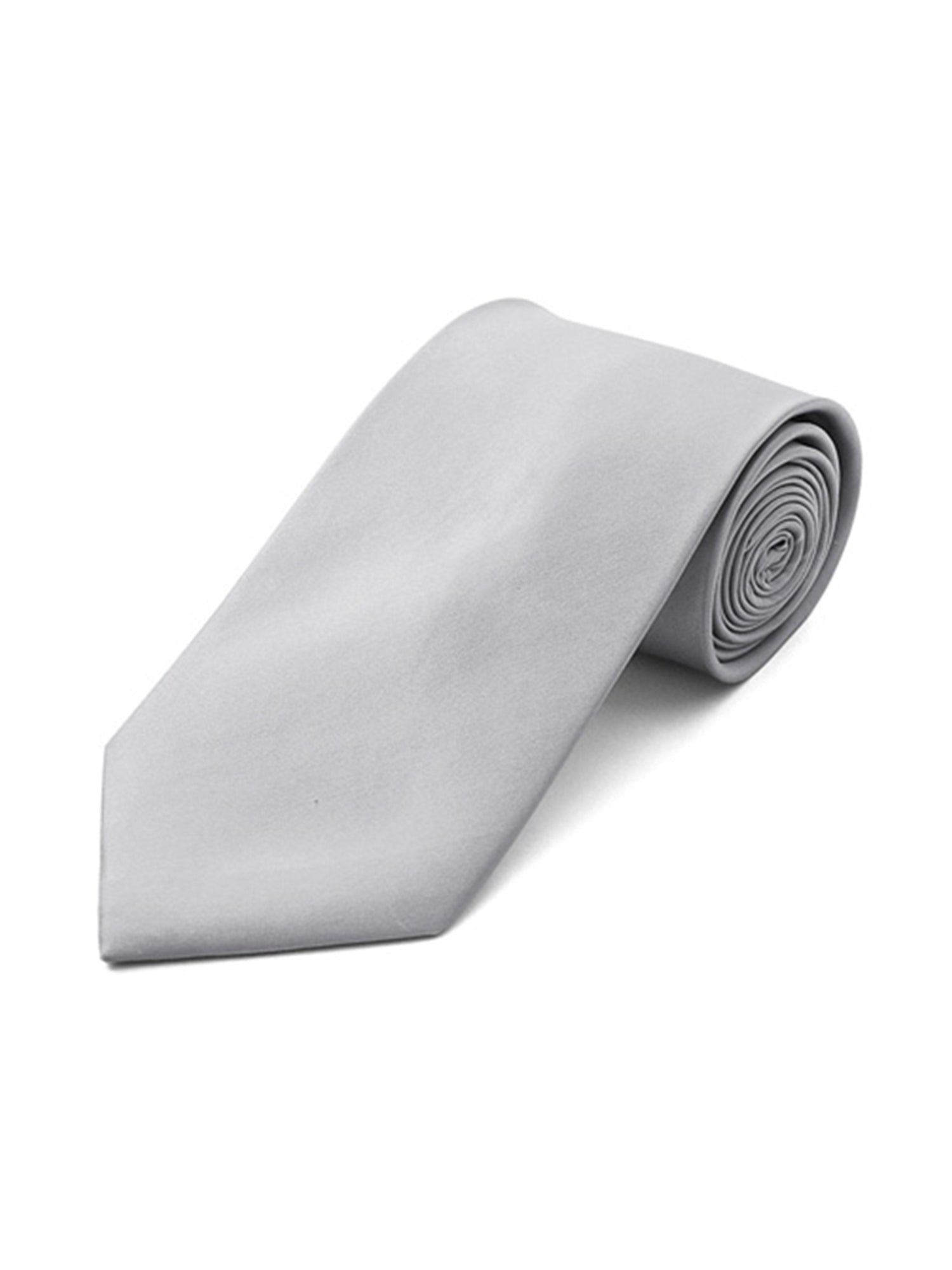 Men's Solid Color 2.75 Inch Wide And 57 Inch Long Slim Neckties Neck Tie TheDapperTie Silver  