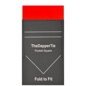 TheDapperTie - Men's Extra Thick Cotton Flat Pre Folded Pocket Square on Card Prefolded Pocket Squares TheDapperTie Red Regular 