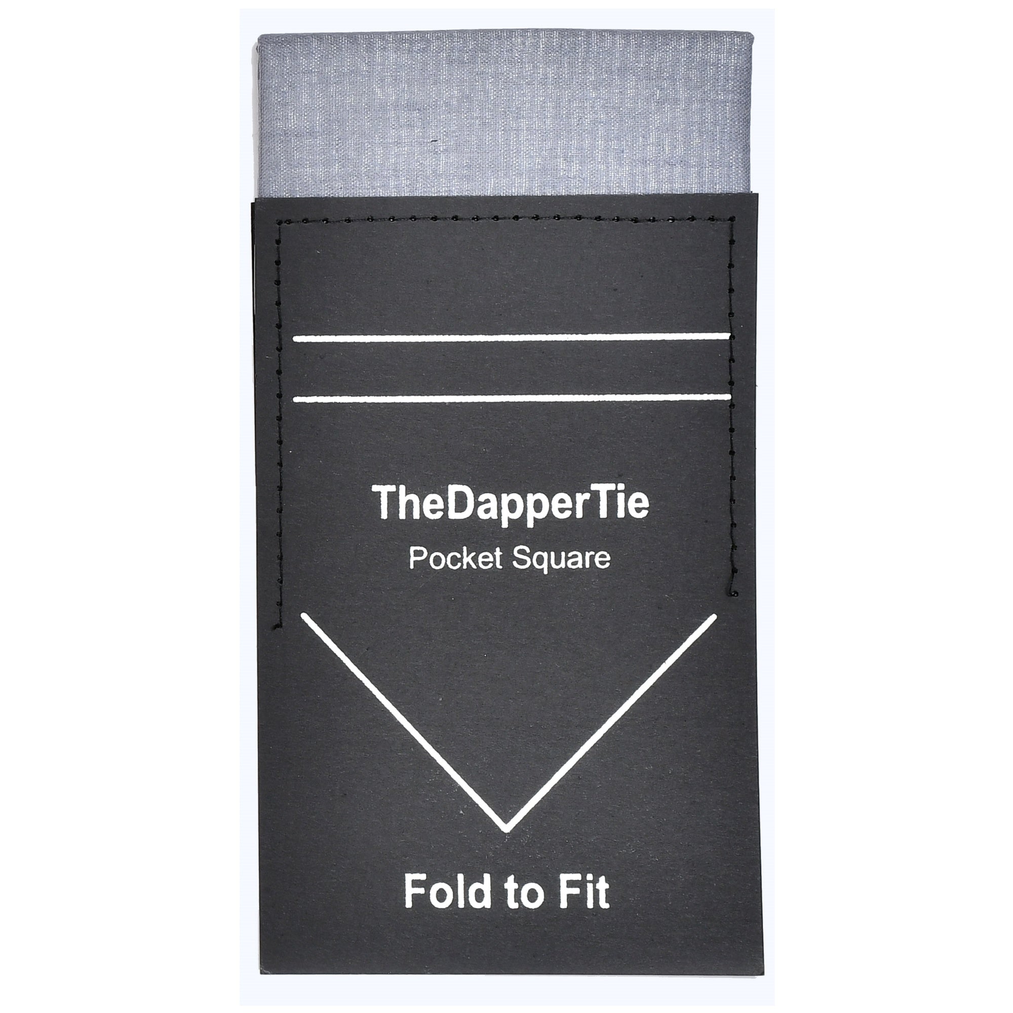 TheDapperTie - Men's Extra Thick Cotton Flat Pre Folded Pocket Square on Card Prefolded Pocket Squares TheDapperTie Gray Regular 