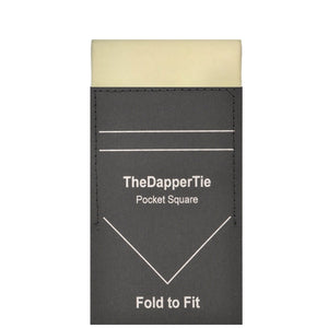 TheDapperTie - Men's Extra Thick Cotton Flat Pre Folded Pocket Square on Card Prefolded Pocket Squares TheDapperTie Ivory Regular 
