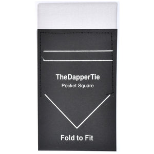 TheDapperTie - Men's Extra Thick Cotton Flat Pre Folded Pocket Square on Card Prefolded Pocket Squares TheDapperTie Light Gray Regular 