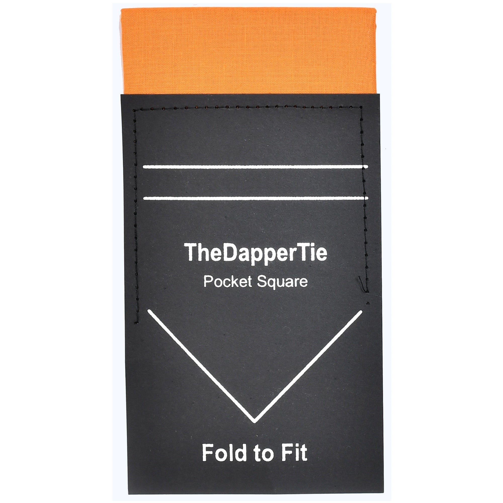 TheDapperTie - Men's Extra Thick Cotton Flat Pre Folded Pocket Square on Card Prefolded Pocket Squares TheDapperTie Orange Regular 