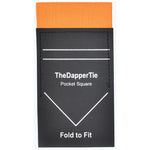 Load image into Gallery viewer, TheDapperTie - Men&#39;s Extra Thick Cotton Flat Pre Folded Pocket Square on Card Prefolded Pocket Squares TheDapperTie Orange Regular 
