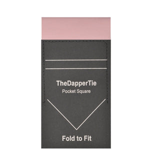 TheDapperTie - Men's Cotton Solid Color Rectangle Pre Folded Pocket Square on Card Prefolded Pocket Squares TheDapperTie Blush Pink Regular 