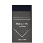 Load image into Gallery viewer, TheDapperTie - Men&#39;s Cotton Solid Color Rectangle Pre Folded Pocket Square on Card Prefolded Pocket Squares TheDapperTie Navy Blue Regular 
