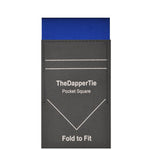 Load image into Gallery viewer, TheDapperTie - Men&#39;s Cotton Solid Color Rectangle Pre Folded Pocket Square on Card Prefolded Pocket Squares TheDapperTie Royal Blue Regular 
