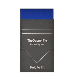 TheDapperTie - Men's Cotton Solid Color Rectangle Pre Folded Pocket Square on Card Prefolded Pocket Squares TheDapperTie Royal Blue Regular 