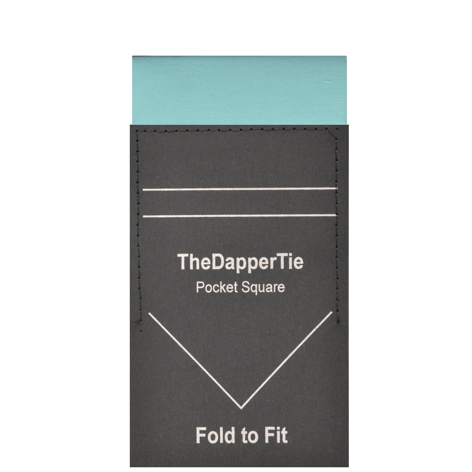 TheDapperTie - Men's Cotton Solid Color Rectangle Pre Folded Pocket Square on Card Prefolded Pocket Squares TheDapperTie Winter Green Regular 