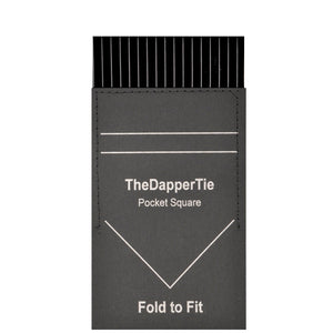 TheDapperTie - Men's Cotton Pin Stripes Flat Pre Folded Pocket Square on Card Prefolded Pocket Squares TheDapperTie Black Regular 