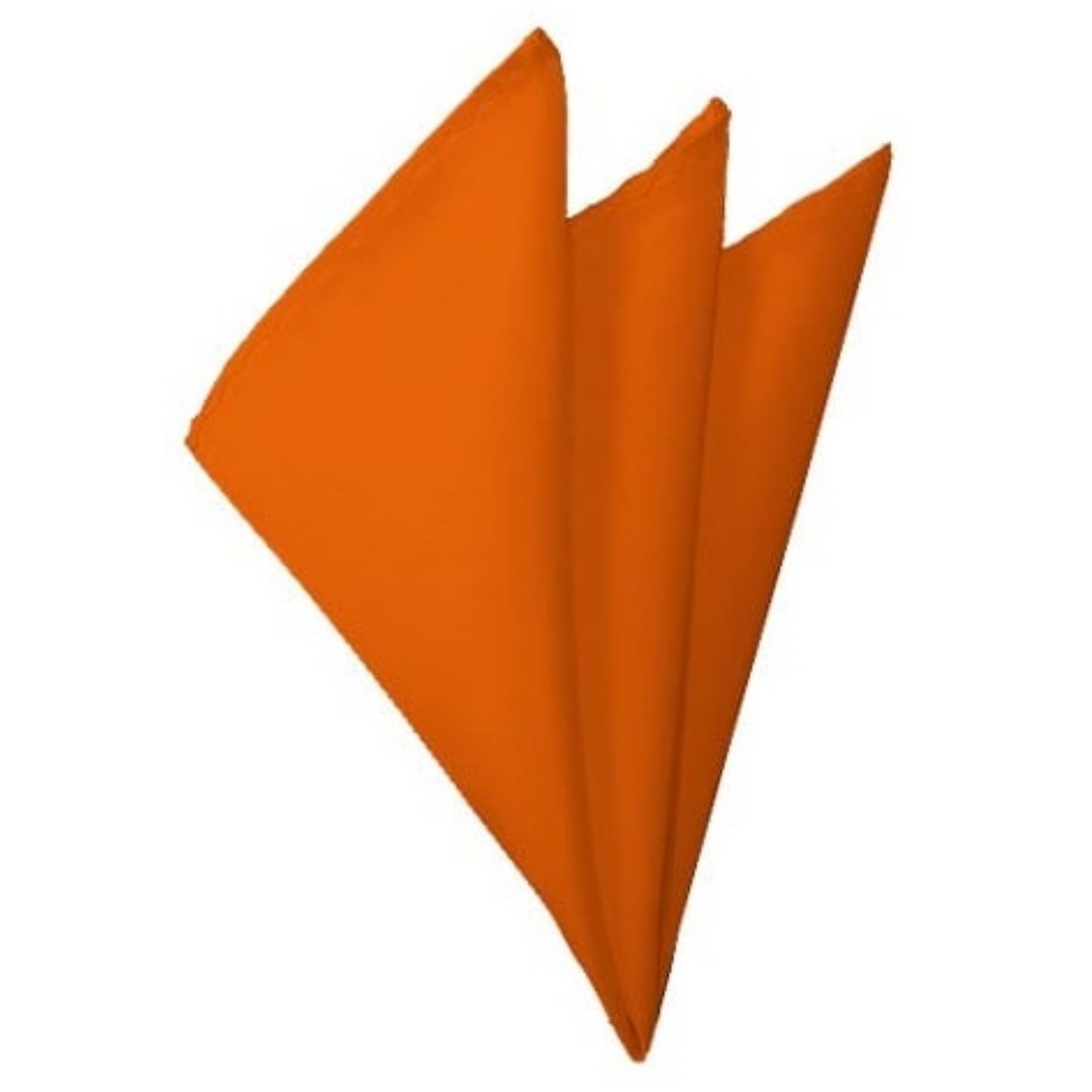 TheDapperTie - Men's Solid Color 10 Inch x 10 Inch Pocket Squares Handkerchief Neck Ties Marquis Orange  