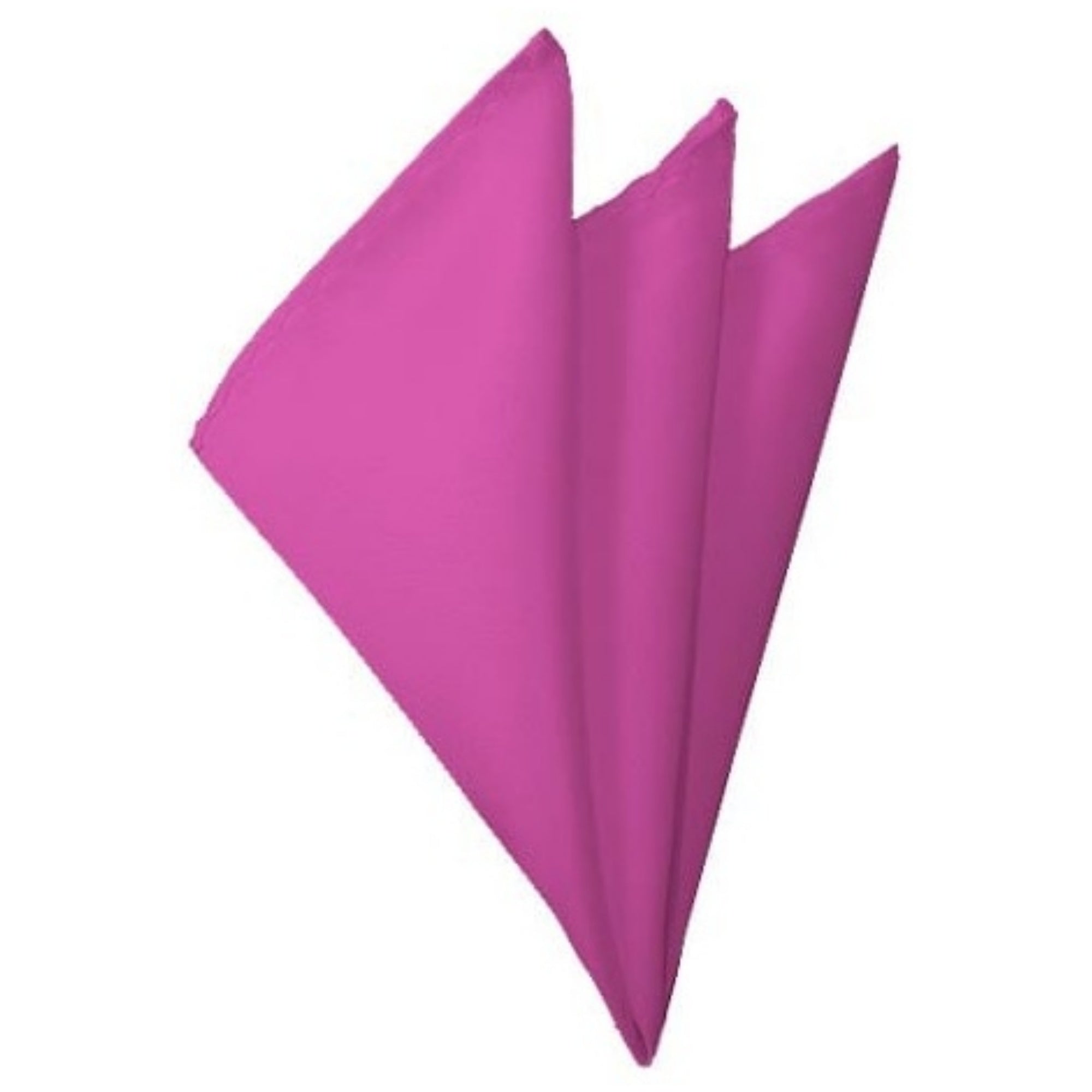 TheDapperTie - Men's Solid Color 10 Inch x 10 Inch Pocket Squares Handkerchief Neck Ties Marquis Hot Pink  