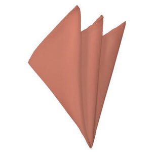 TheDapperTie - Men's Solid Color 10 Inch x 10 Inch Pocket Squares Handkerchief Neck Ties Marquis Palm Coast Coral  