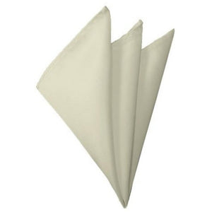 TheDapperTie - Men's Solid Color 10 Inch x 10 Inch Pocket Squares Handkerchief Neck Ties Marquis Cream  