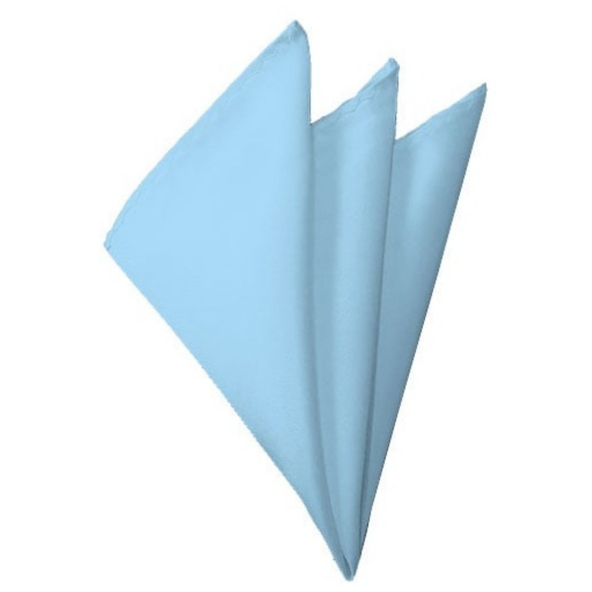 TheDapperTie - Men's Solid Color 10 Inch x 10 Inch Pocket Squares Handkerchief Neck Ties Marquis Powder Blue  