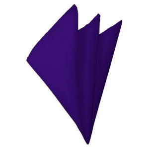 TheDapperTie - Men's Solid Color 10 Inch x 10 Inch Pocket Squares Handkerchief Neck Ties Marquis Dark Purple  