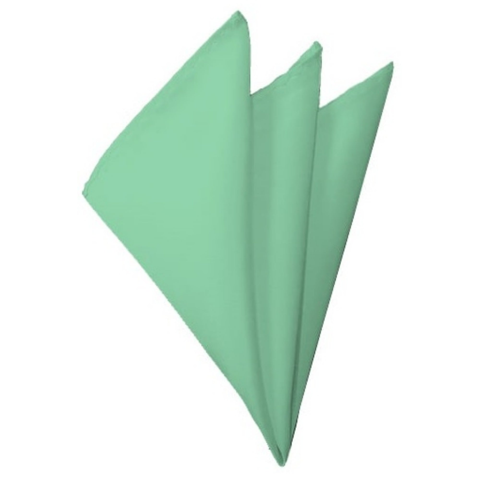 TheDapperTie - Men's Solid Color 10 Inch x 10 Inch Pocket Squares Handkerchief Neck Ties Marquis Mint Green  