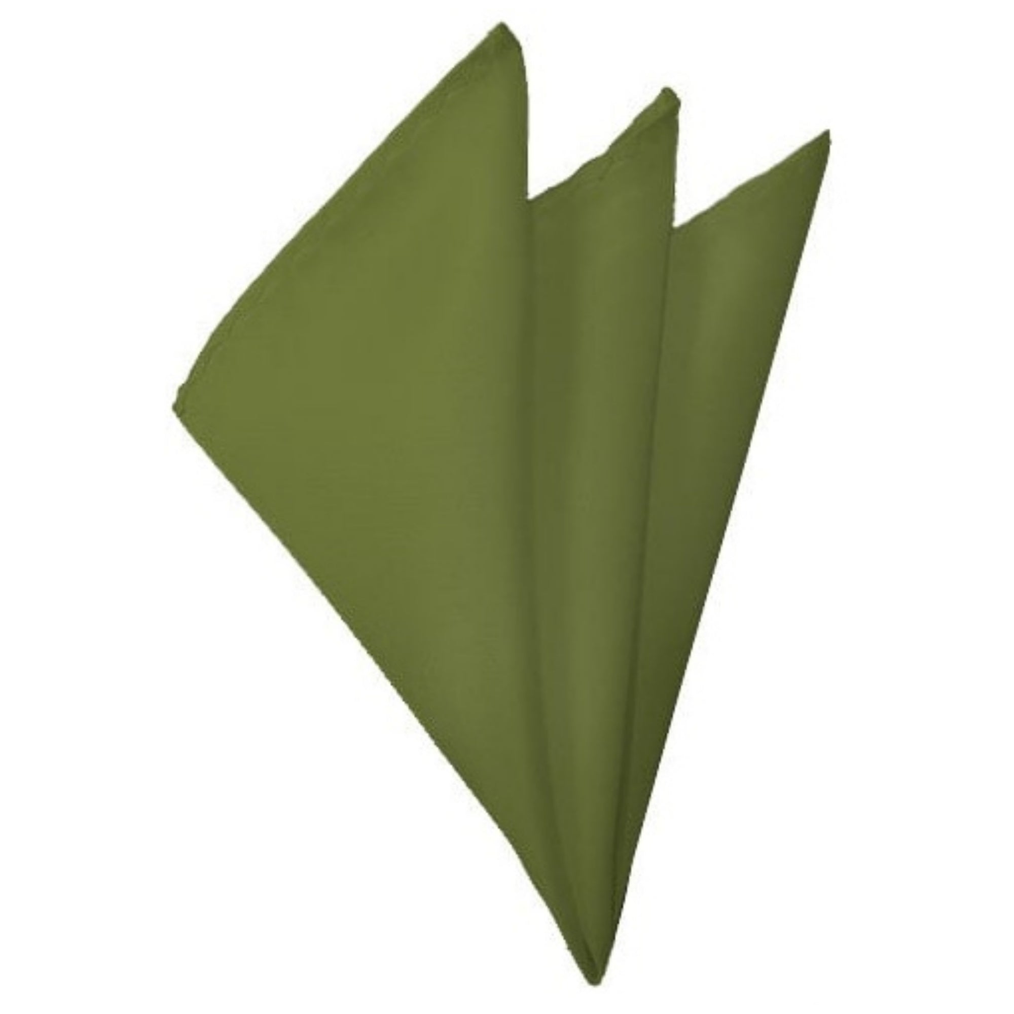 TheDapperTie - Men's Solid Color 10 Inch x 10 Inch Pocket Squares Handkerchief Neck Ties Marquis Olive Green  