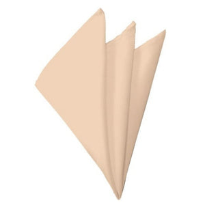 TheDapperTie - Men's Solid Color 10 Inch x 10 Inch Pocket Squares Handkerchief Neck Ties Marquis Peach  