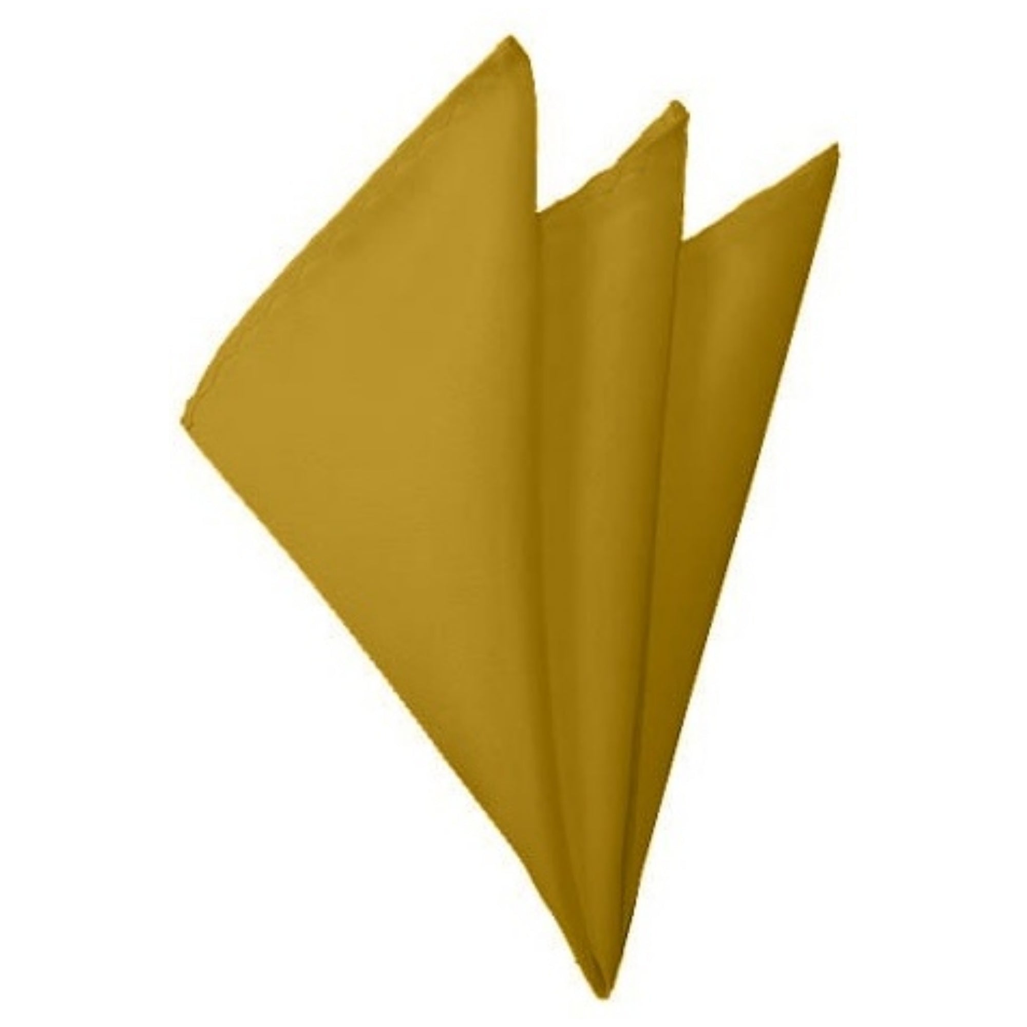 TheDapperTie - Men's Solid Color 10 Inch x 10 Inch Pocket Squares Handkerchief Neck Ties Marquis Mustard  