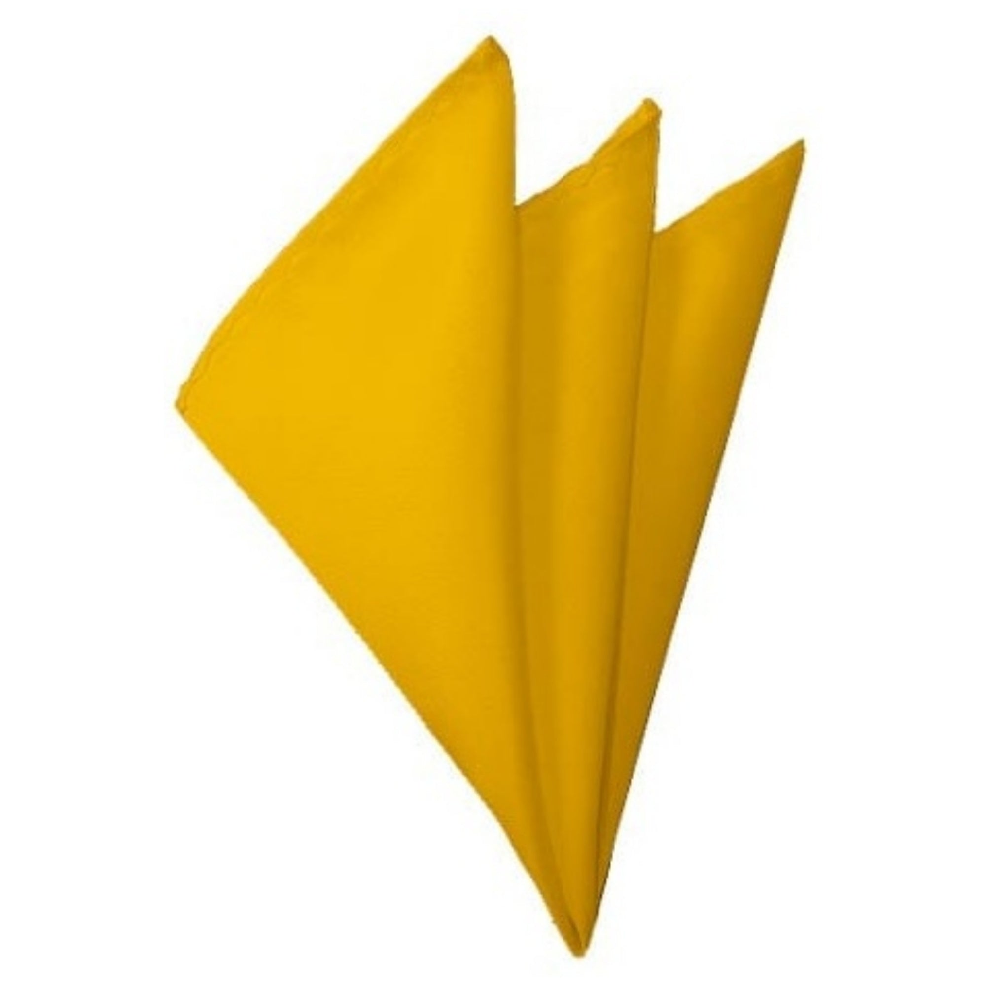 TheDapperTie - Men's Solid Color 10 Inch x 10 Inch Pocket Squares Handkerchief Neck Ties Marquis Golden Yellow  
