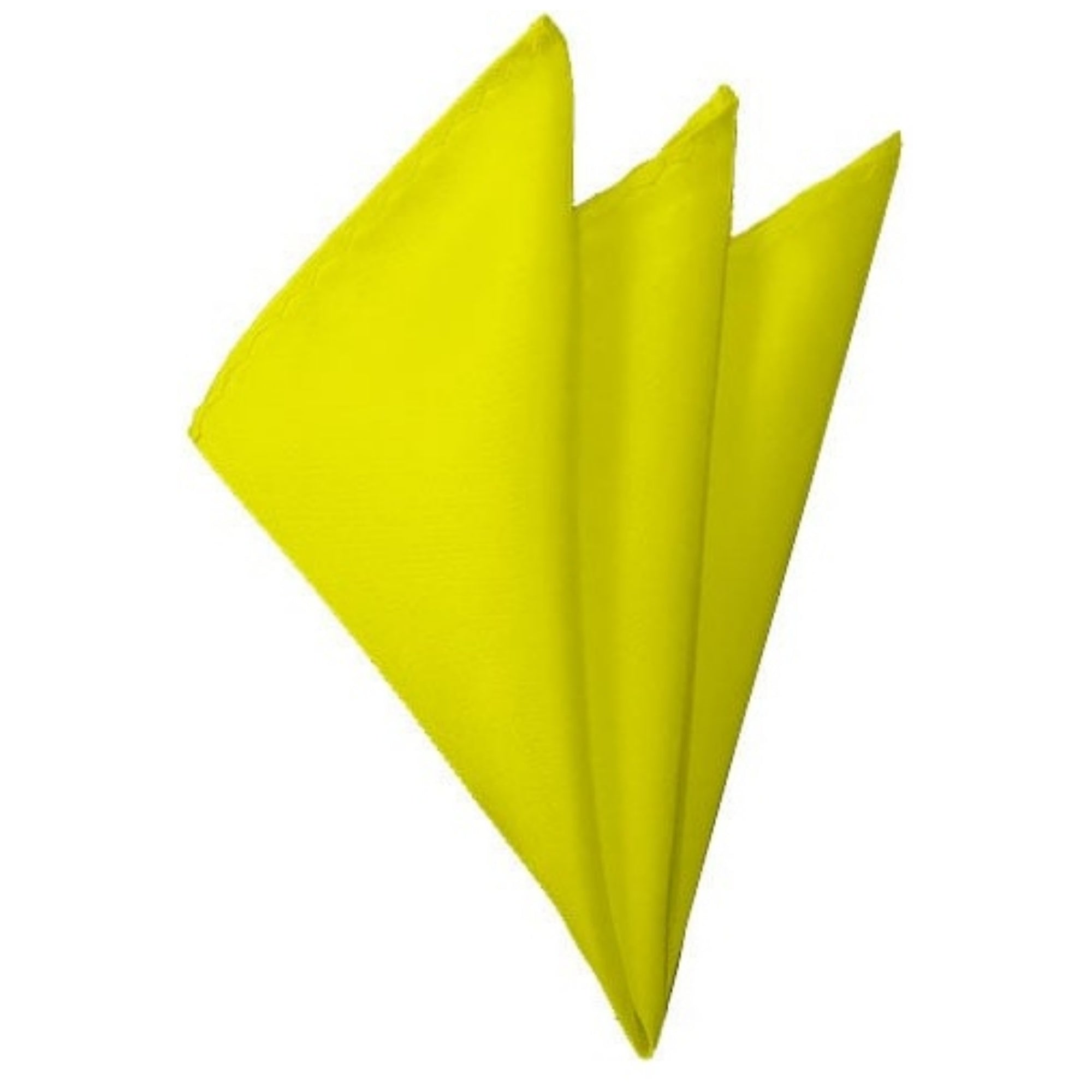 TheDapperTie - Men's Solid Color 10 Inch x 10 Inch Pocket Squares Handkerchief Neck Ties Marquis Lemon Yellow  