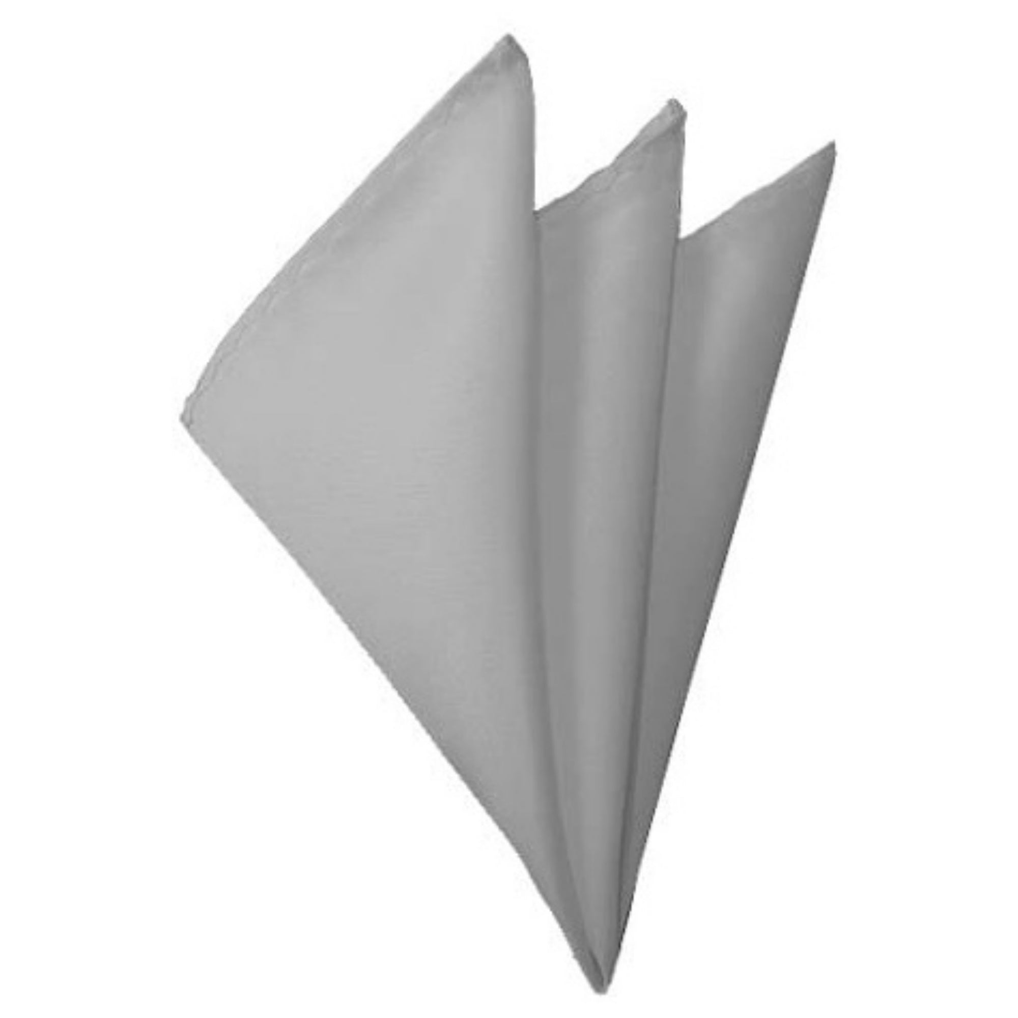 TheDapperTie - Men's Solid Color 10 Inch x 10 Inch Pocket Squares Handkerchief Neck Ties Marquis Silver  