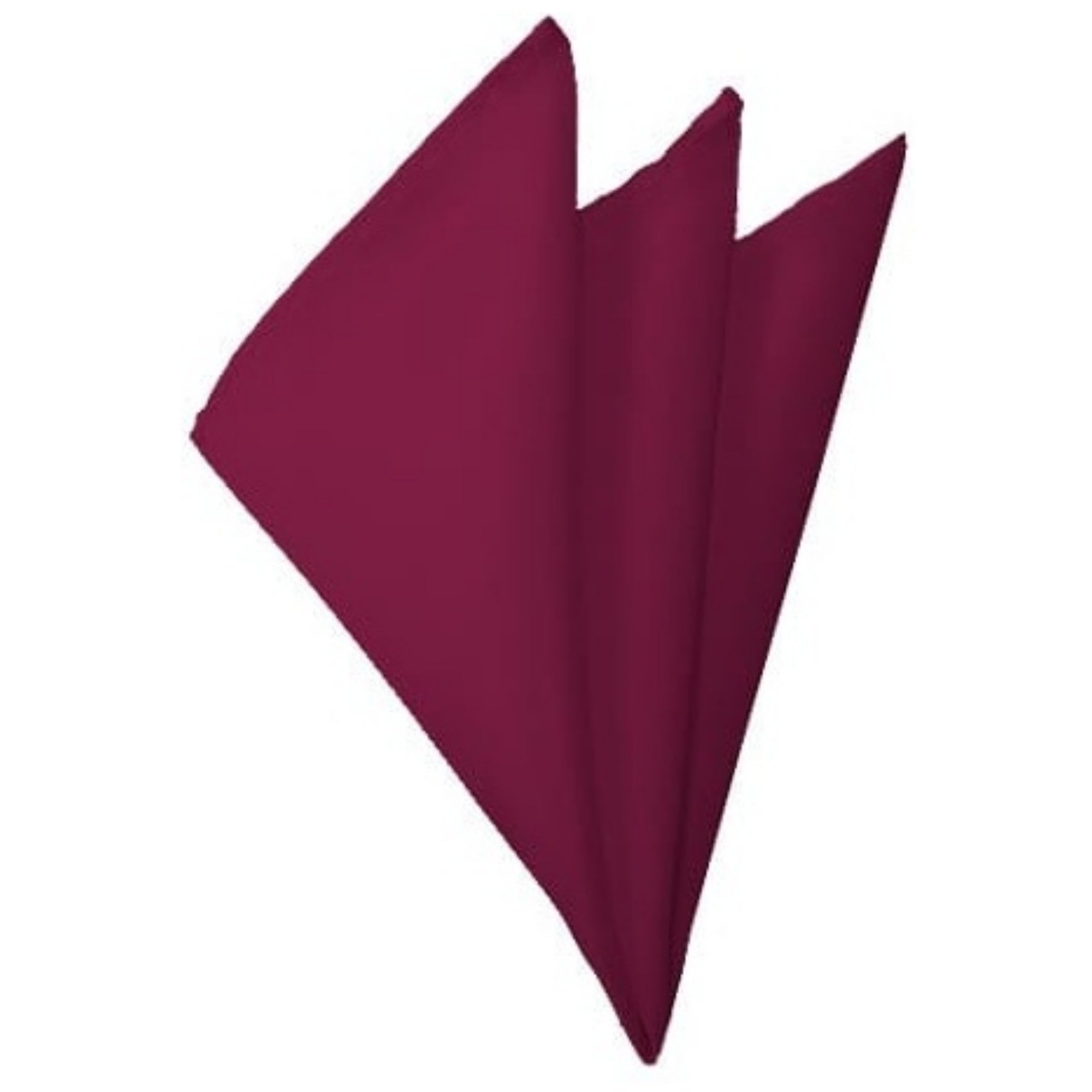 TheDapperTie - Men's Solid Color 10 Inch x 10 Inch Pocket Squares Handkerchief Neck Ties Marquis Raspberry  