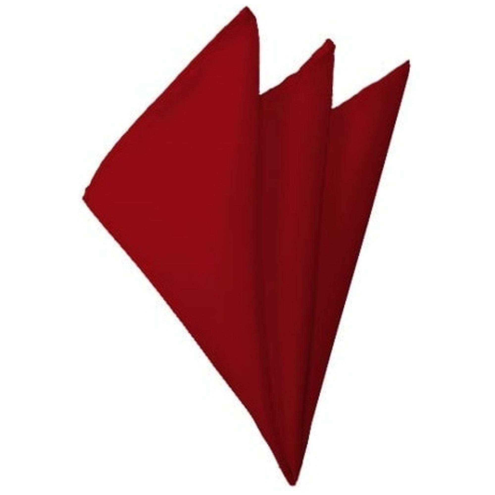 TheDapperTie - Men's Solid Color 10 Inch x 10 Inch Pocket Squares Handkerchief Neck Ties Marquis Crimson Red  