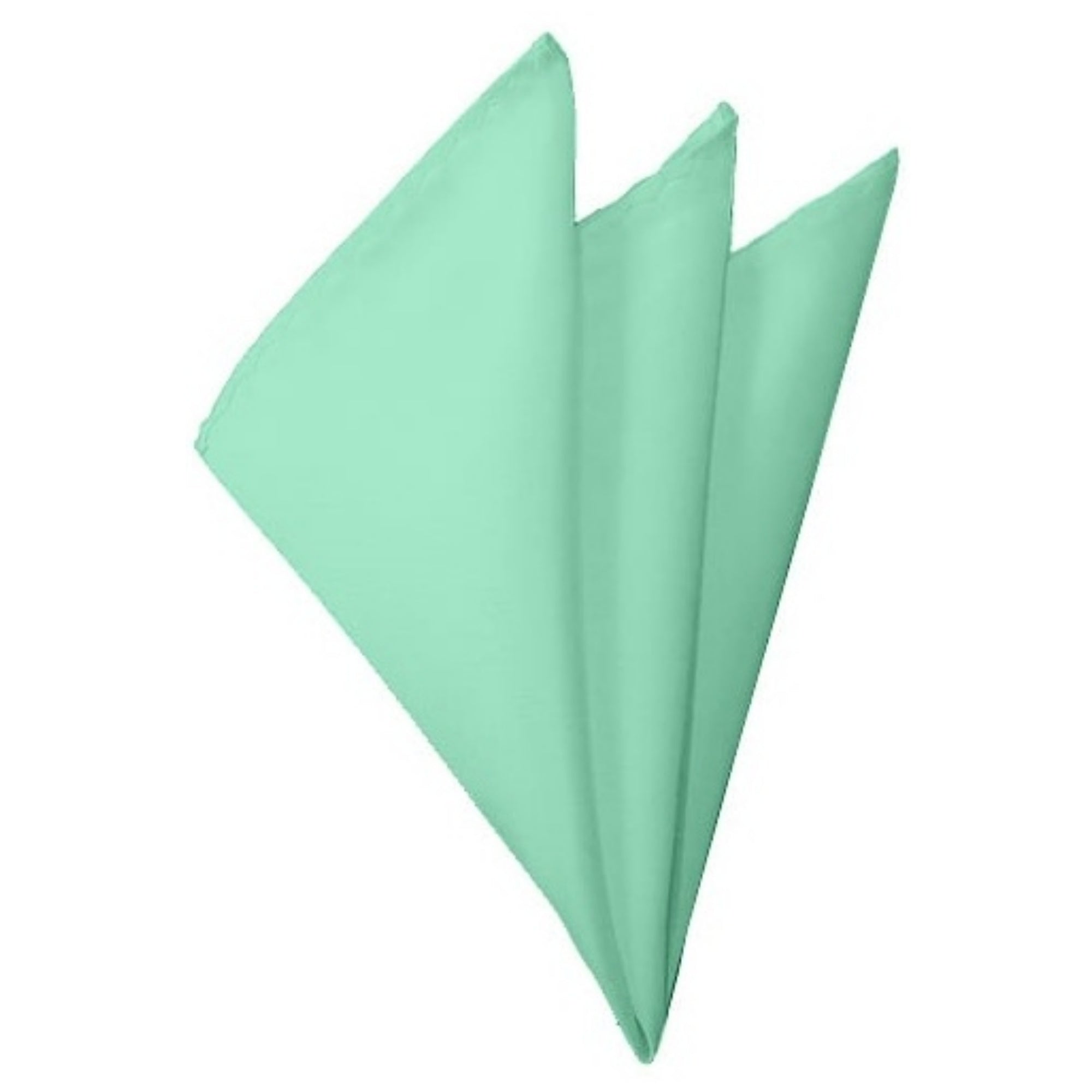 TheDapperTie - Men's Solid Color 10 Inch x 10 Inch Pocket Squares Handkerchief Neck Ties Marquis Aqua Green  
