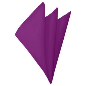 TheDapperTie - Men's Solid Color 10 Inch x 10 Inch Pocket Squares Handkerchief Neck Ties Marquis Plum Violet  